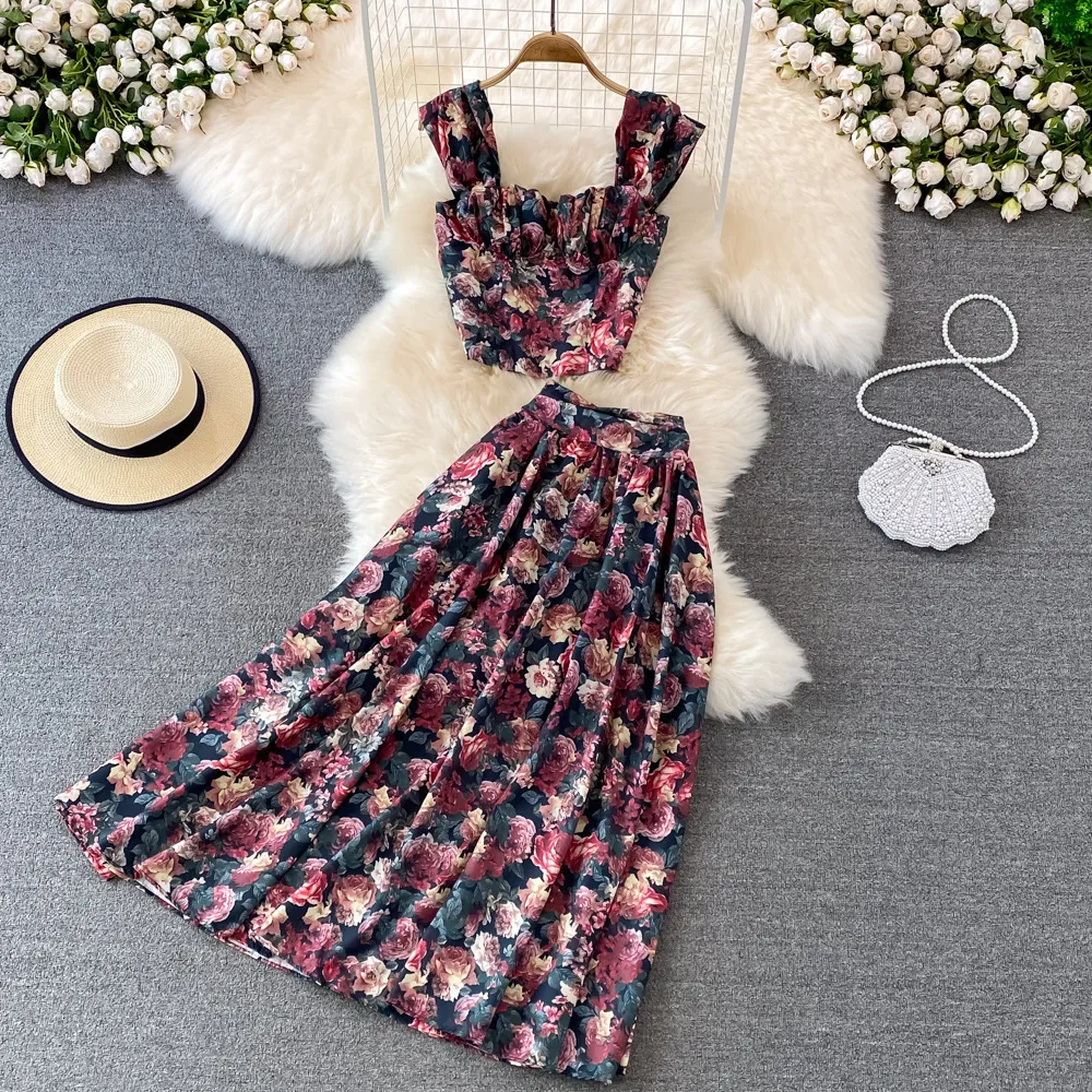 Two piece floral outfit hotsell