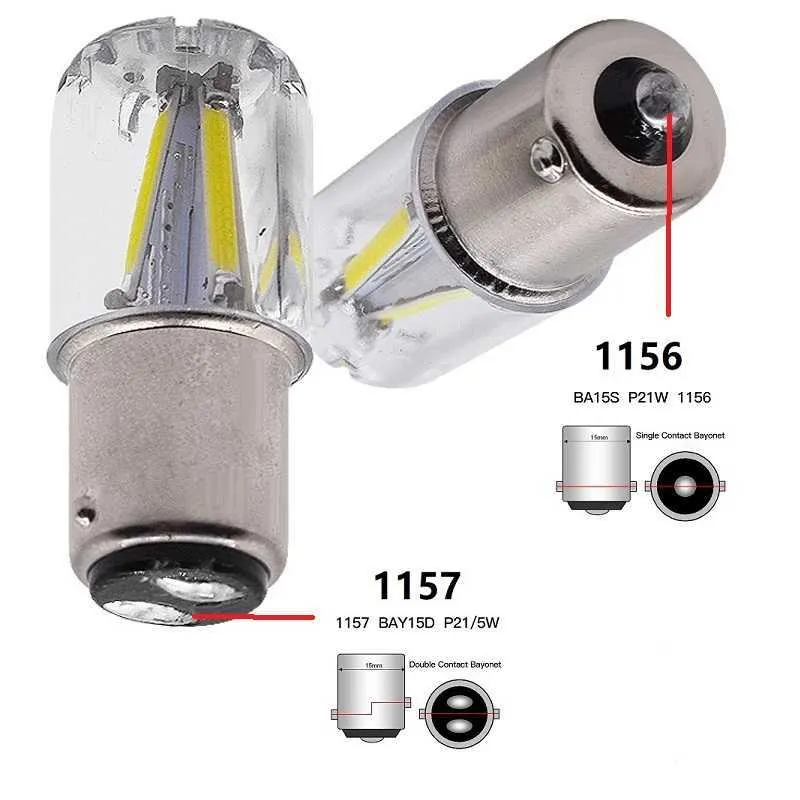 1156 LED Bulb BA15S BAY15D P21W P21/5W 12V Car LED Turn Signal Reverse ...
