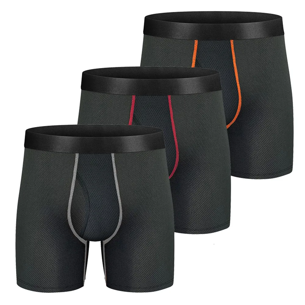 Külot 3pcs set uzun boxer şort erkek Panties feet nefes alabilen külot erkek iç çamaşırı erkekler için seksi homme boxershorts box gay 230510