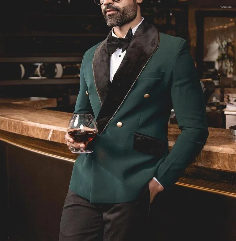 Mens Suits Costume Homme Men S Suit Green Blazer Black Pants