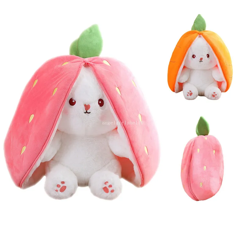 18 Cm Cosplay Fraise Carotte Lapin En Peluche Jouet En Peluche Sac Créatif  En Fruits Transformer Bébé Câlin Lapin En Peluche Poupée Pour Enfant Du  4,34 €