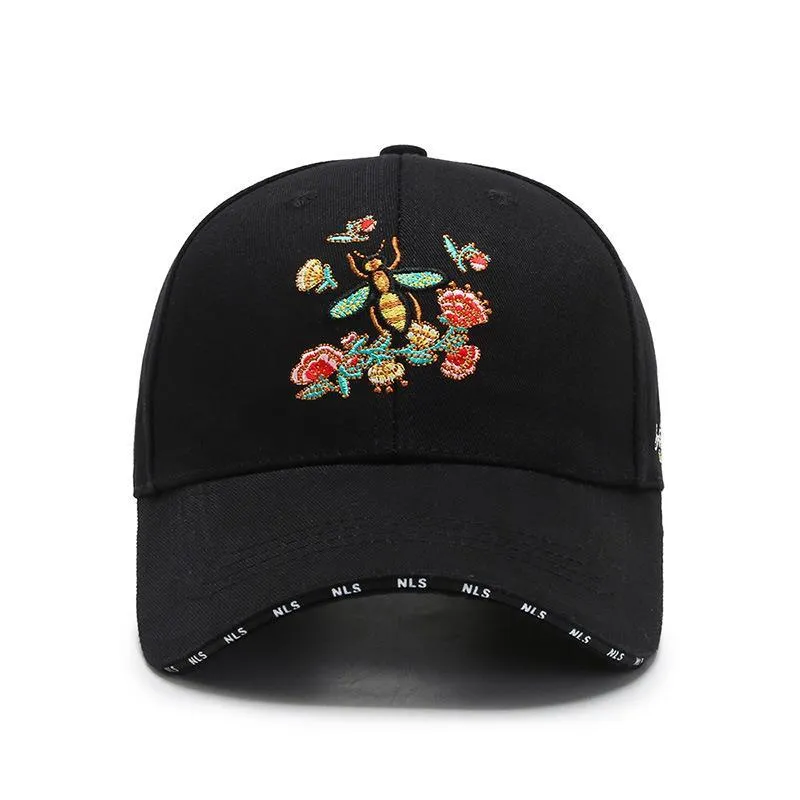 Véritable chapeau femmes casquette de baseball version coréenne polyvalent mode petite abeille casquette brodée crème solaire chapeau de soleil mode