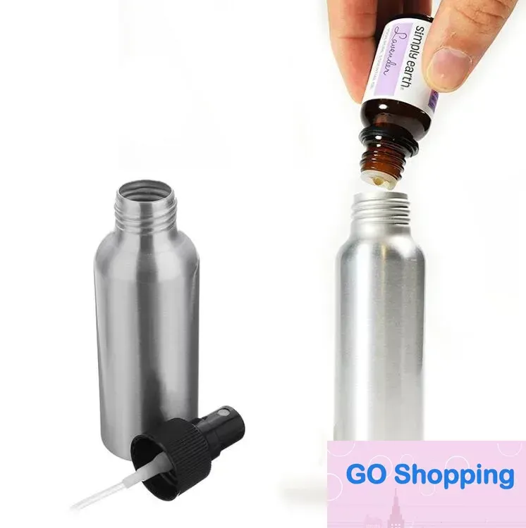 Aluminium spray tom flaska tomma flaskor kosmetiska behållare tomma parfym spray flaskor reser ettomizer 30 ml 50 ml 100 ml