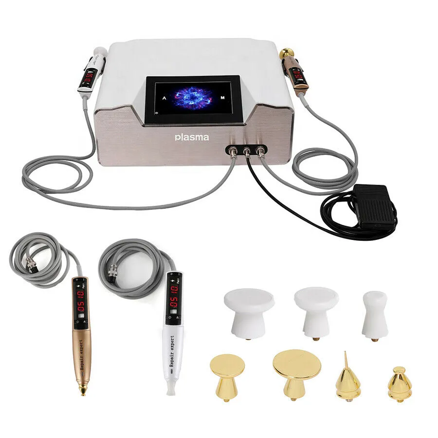 2 I 1 Ozon Fibroblast Plasma Pen Machine Eyelid Lyftning Skin Rejuvenation Spot Scar Wart behandling VART Borttagning Plasma Dusch Ansiktsmassager Skönhetsanordning