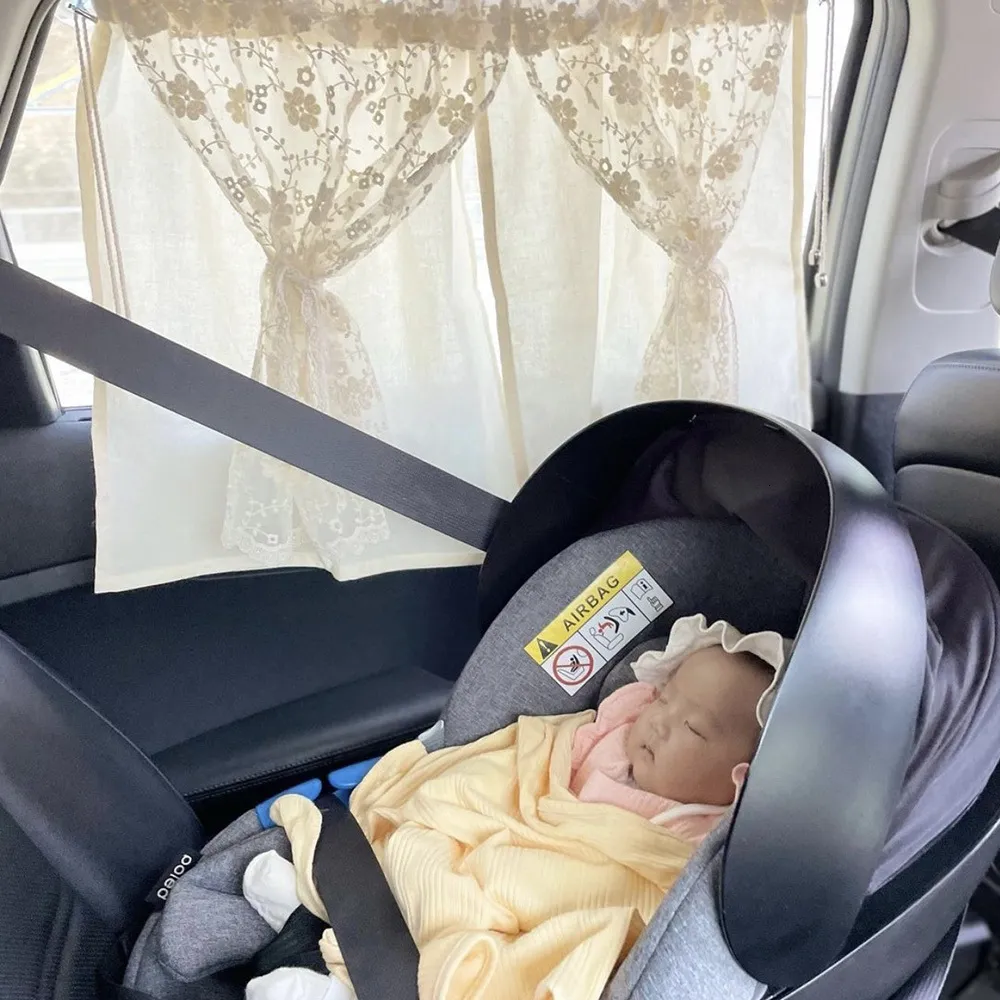 Pare-soleil de fenêtre de voiture pour bébé, 1 ensemble de pare-soleil de  voiture pour bébé avec poche de rangement en filet