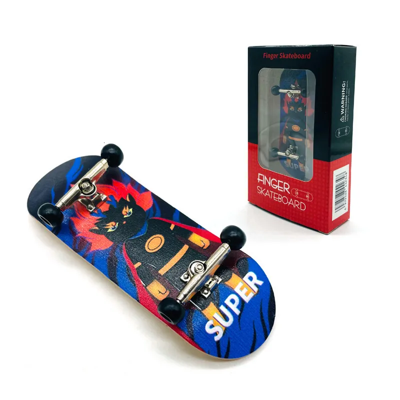 Giochi di novità Alta qualità 34mm Scooter da dito in legno Professionale Acero Skateboard Pista Cuscinetto Ruota Punta in lega Giocattoli 230509