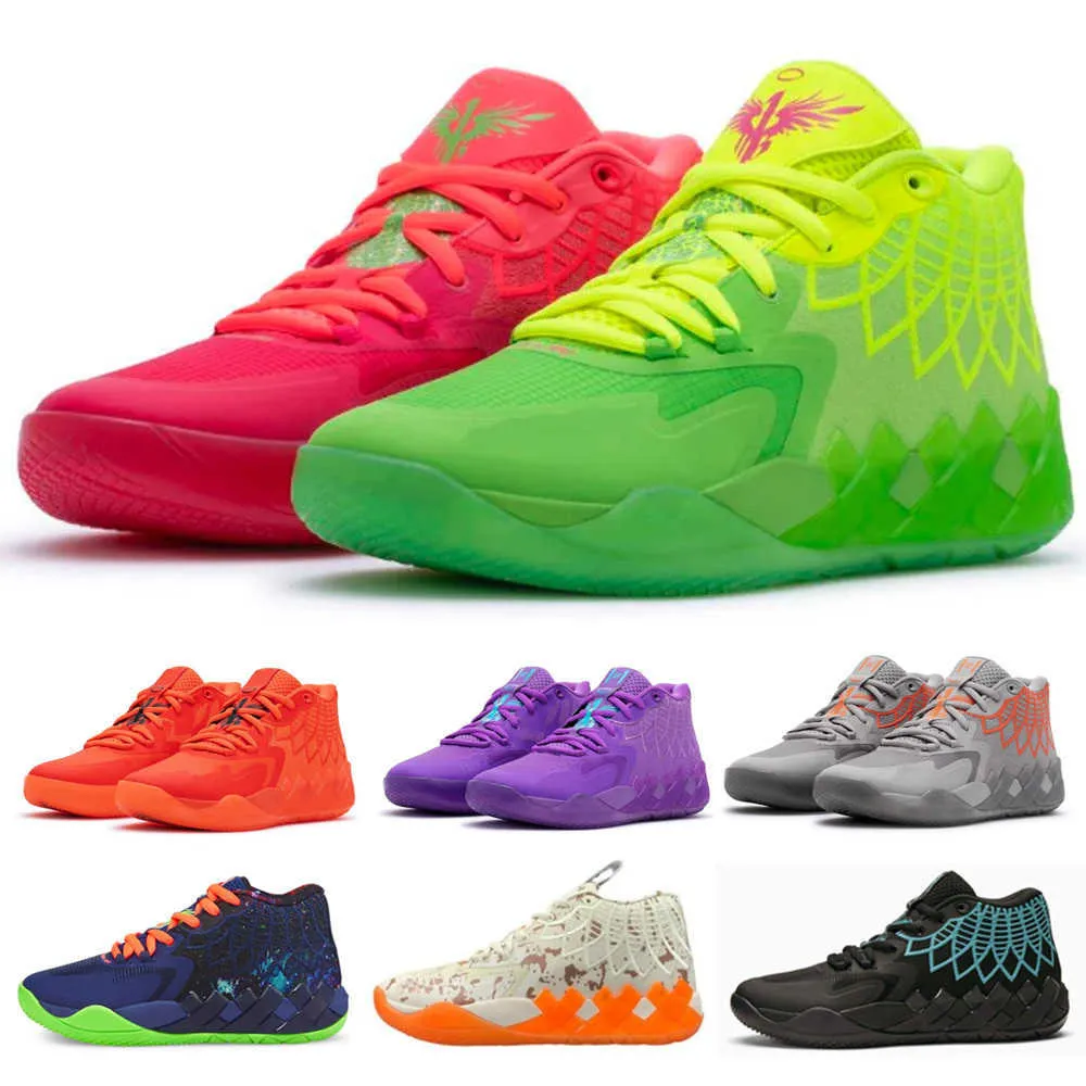 Mb 01 Men Basketball Shoes Rick And Morty Sky Blue Buzz City Rock