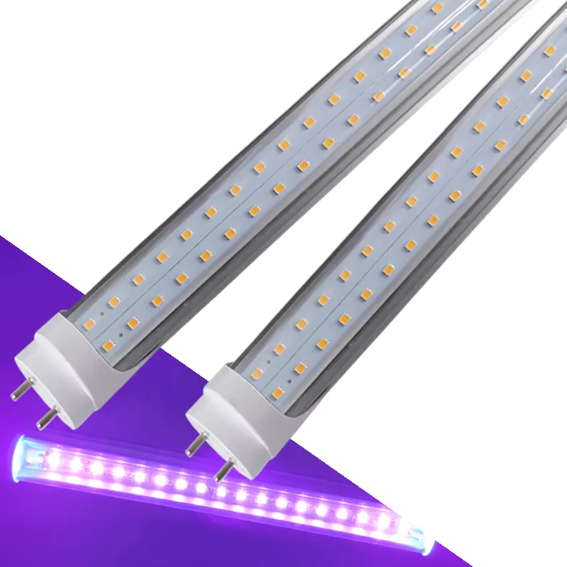 LED UVA TUBE T8 G13 LED 전구 LIHGTS 2 핀 조명 바디 페인트 포스터 소변 검출을위한 2ft 3ft 4ft 5ft 5ft 이중 엔드 스트립 라이트 Crestech