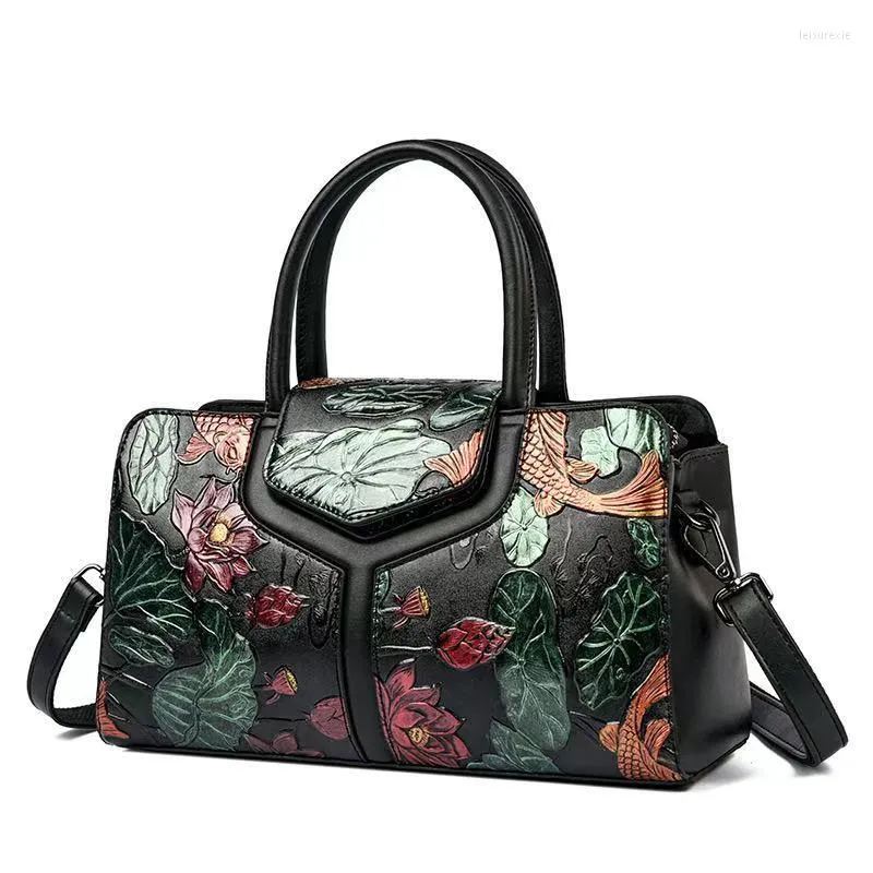 Sacs de soirée de haute qualité fleurs motif loisirs sac à main femmes sac luxe Designer marque capacité épaule bandoulière A009