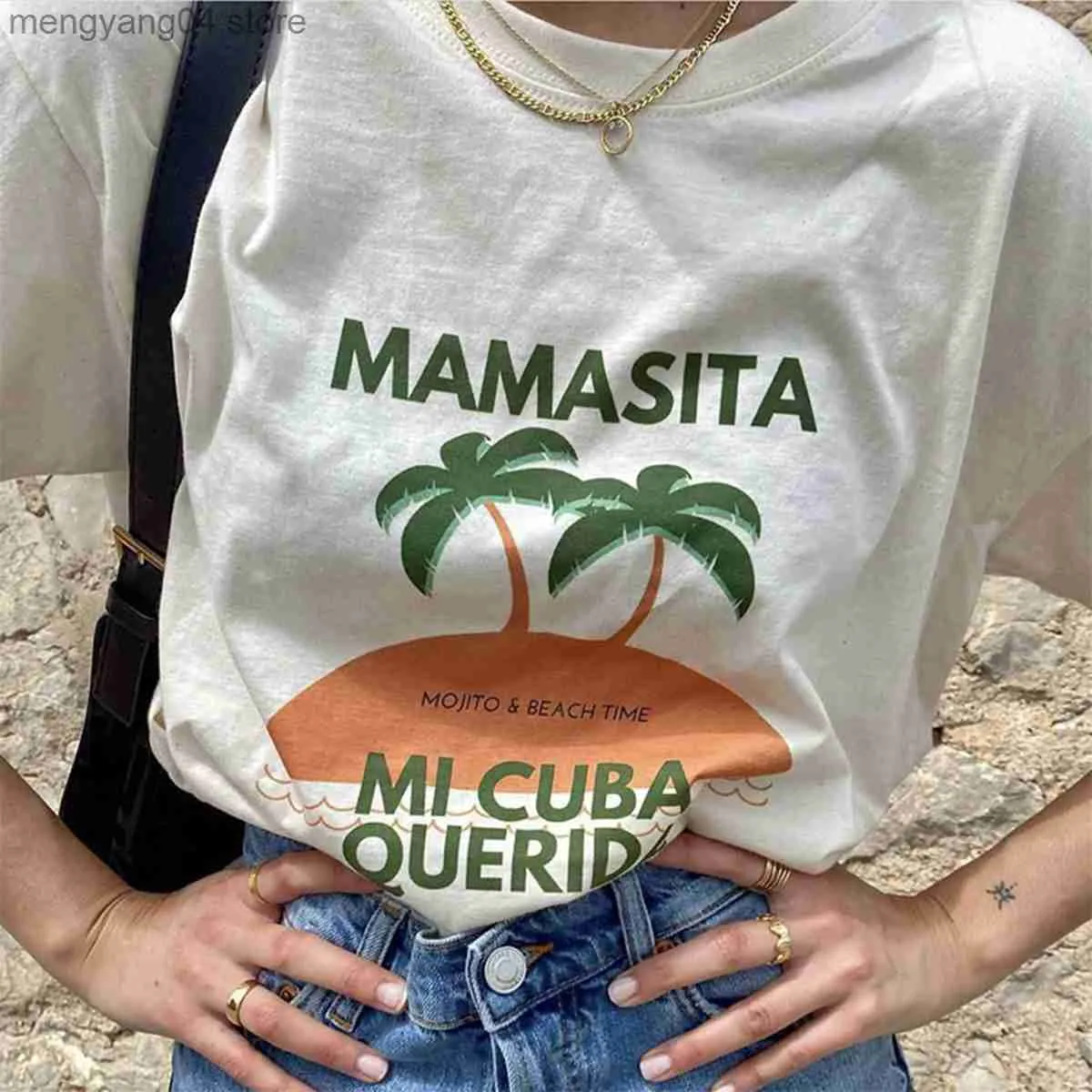 T-shirt Femme Jyate Dessin Animé Noix De Coco T-shirt Graphique Manches Courtes Blanc Casual Lâche T-shirts Streetwear All-match O-cou Coton Pulls T230510