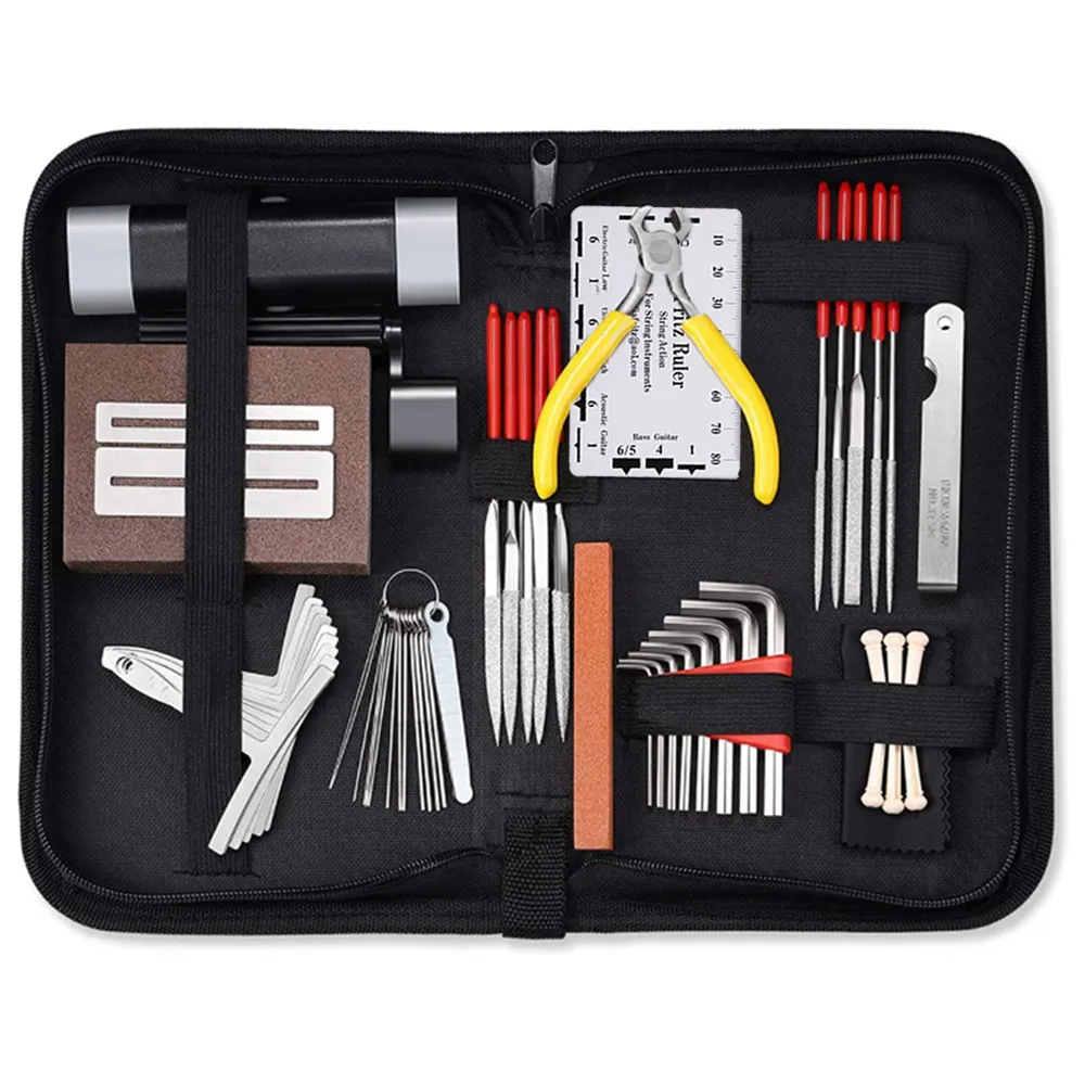 45/72pcs Gitaar Reparatie van onderhoudstoolset met Carry Bag Care Set of Tools voor akoestische gitaar elektrische gitaar