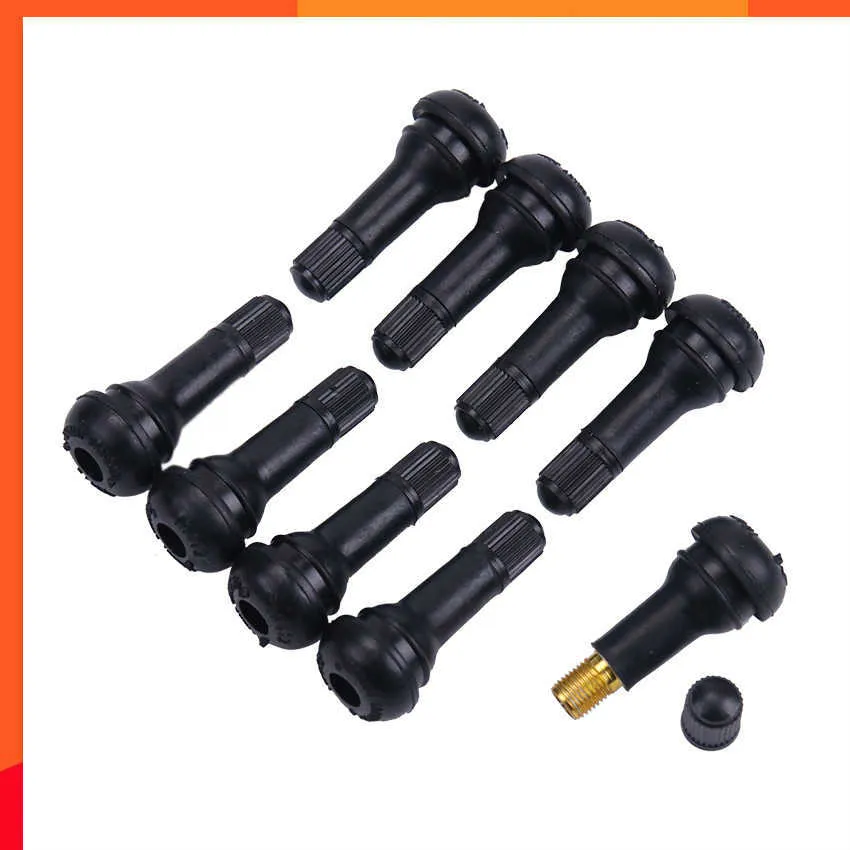 5 Pcs TR413 Tire Valve Stems Kit - Tubeless Rubber Snap-in Valves With Dust Caps For Cars, Bikes