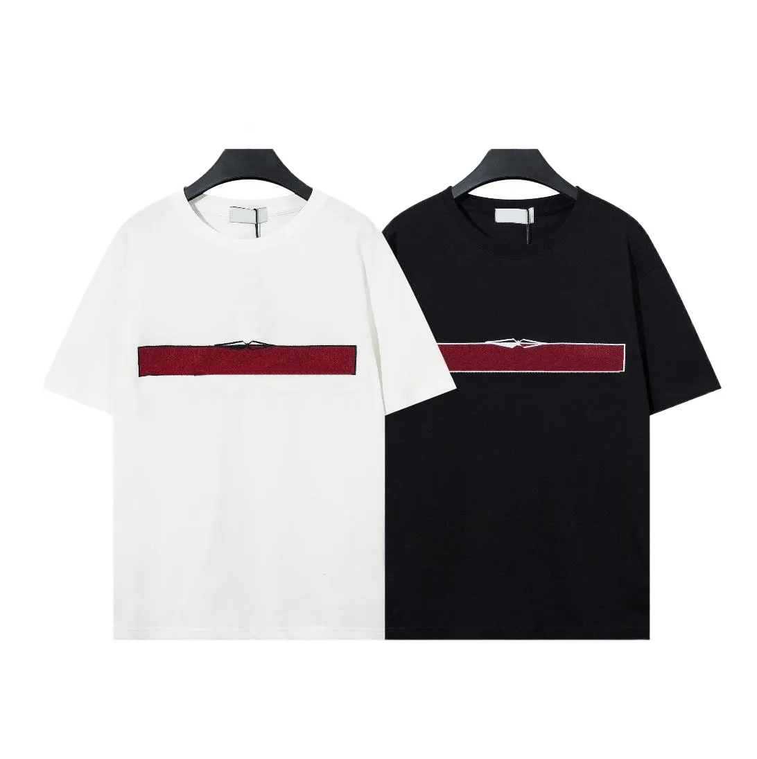 Męska designerska koszulka letnia moda z okrągłym dekoltem oddychająca koszulka z krótkim rękawem damska wysokiej jakości czarny biały M-2XL
