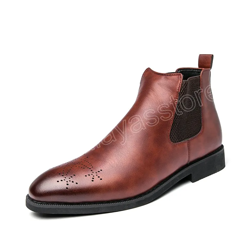 Luxury Leather Mens Ankle Boots For Formal Business And Mens
