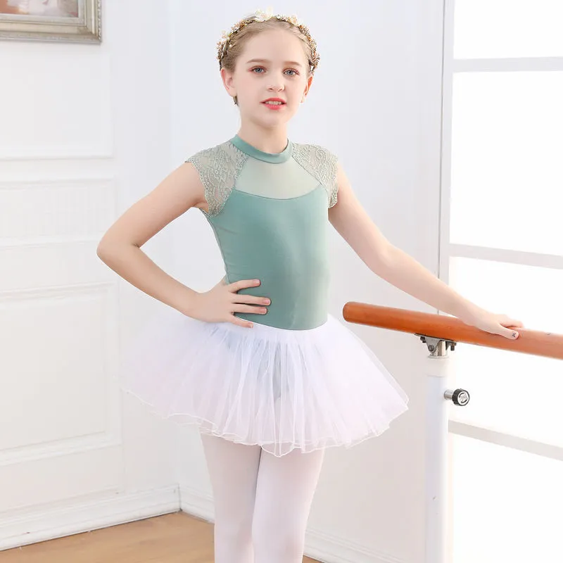 Color Block Square Asymmetrical Praise Dance Dress For Children