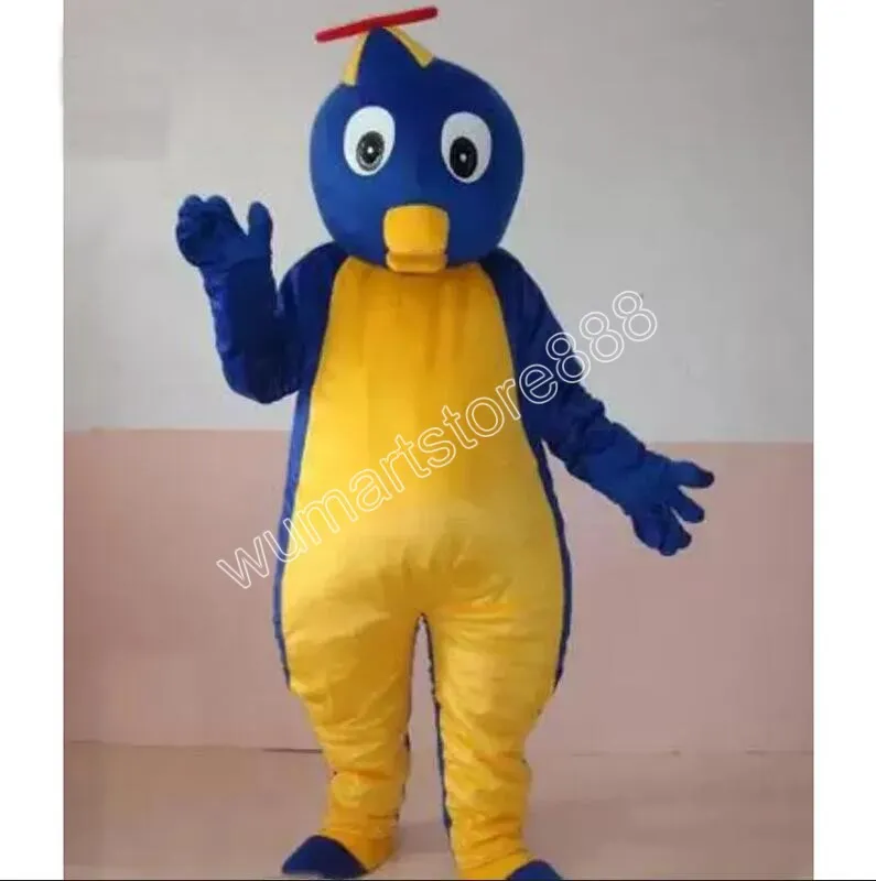 Adult penguin blue Monster Mascot Costume Cartoon Character Doll Advertising Fancy Dress Party Animal Carnival