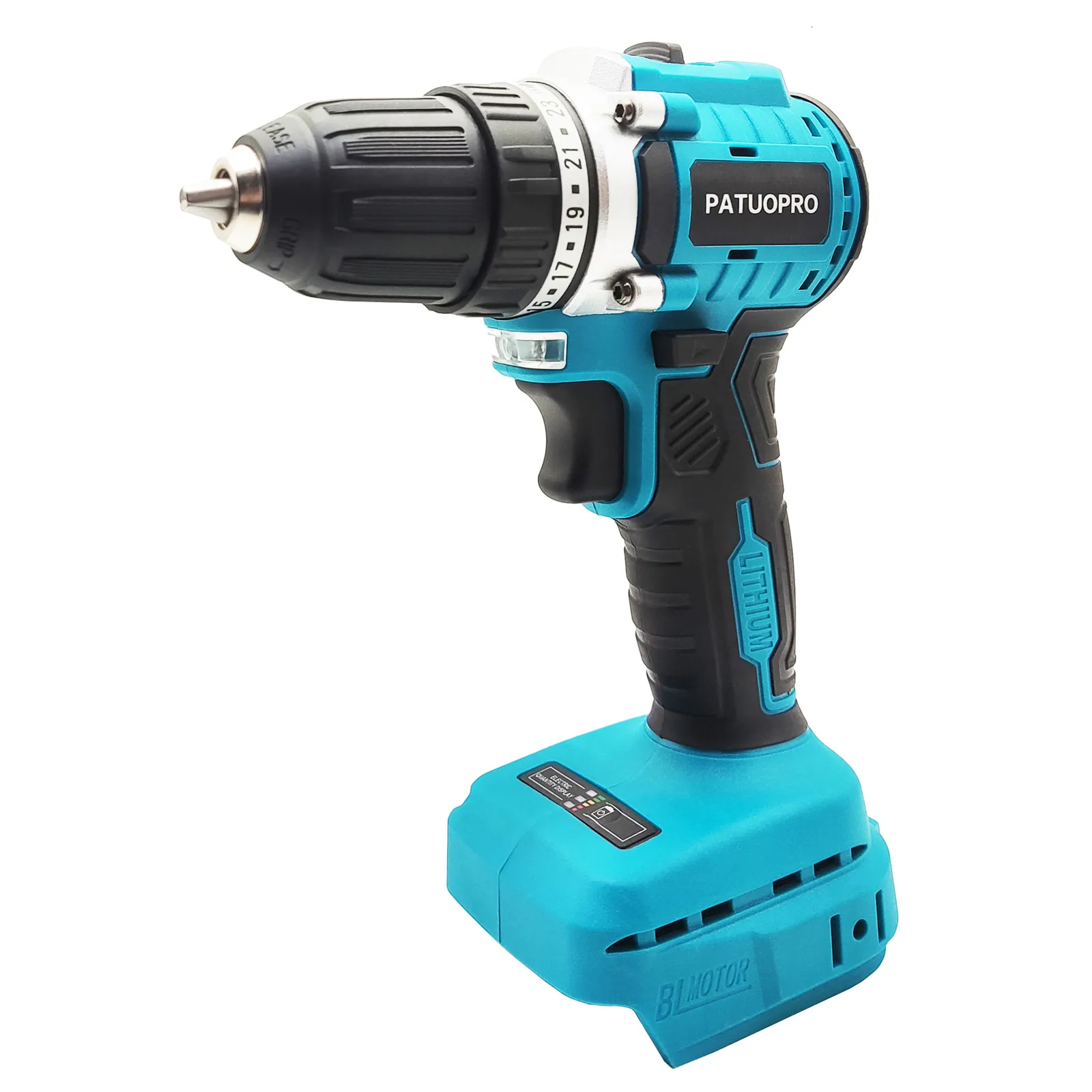 Electric Drill 10mm Cordless Brushless Drill Electric Hand Drill Screwdriver 2 Speed 23 Torque Setting fit 18v Battery No Battery 230509