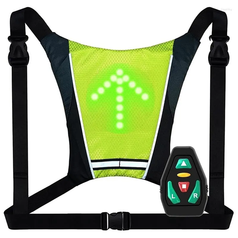 Yoga Outfit LED Fahrrad Blinker Rucksack Fahrrad Signale Weste wiederaufladbar reflektierend mit Richtungsanzeige