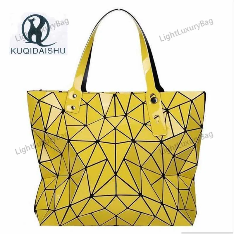 Geometric Diamond Folding Shoulder Bag Women PU Leather Hologram Tote Handbag From Lightluxurybag1 26.56 DHgate.Com