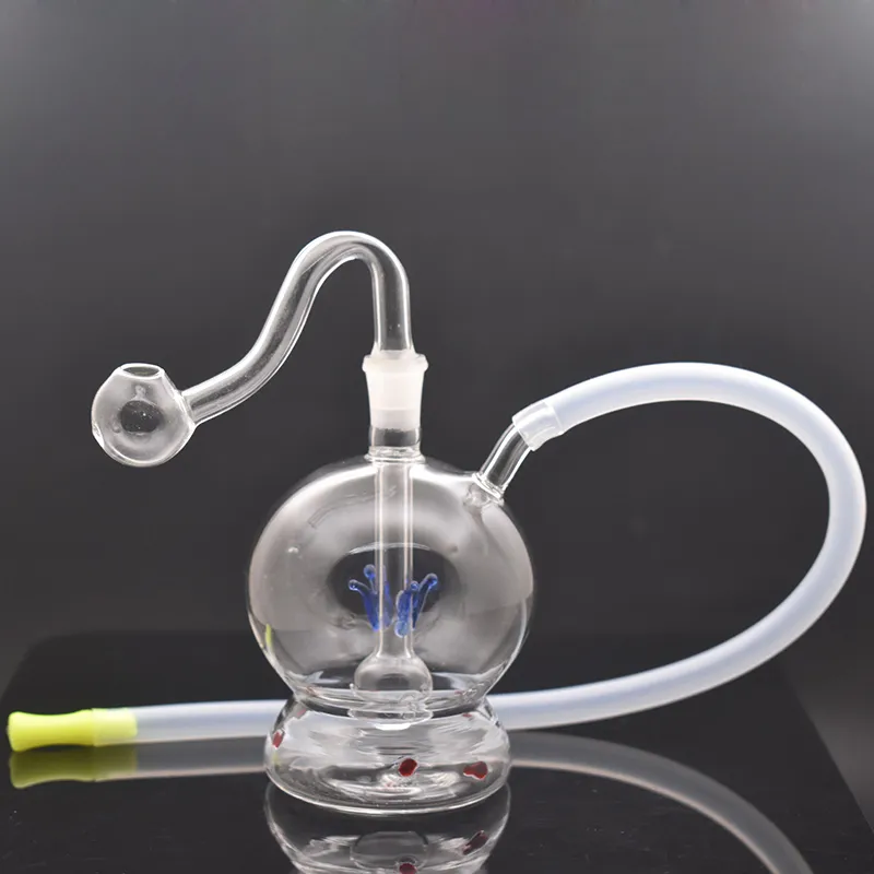 Hookah Glass Bong Oil Burner 10mm Hembra Recicladora Blunt Bubbler Water Pipe Dab Rig Bongs Hand Rigs para fumar con macho Glass Oil Burner Pipe y Manguera Más barato