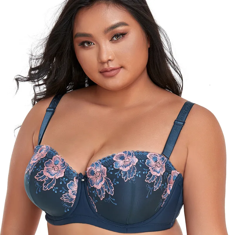 Push Up Bras for Women,Plus Size Floral Lace Underwire Soft Cup Everyday Bra  (Color : Black, Size : 44D) : : Clothing, Shoes & Accessories