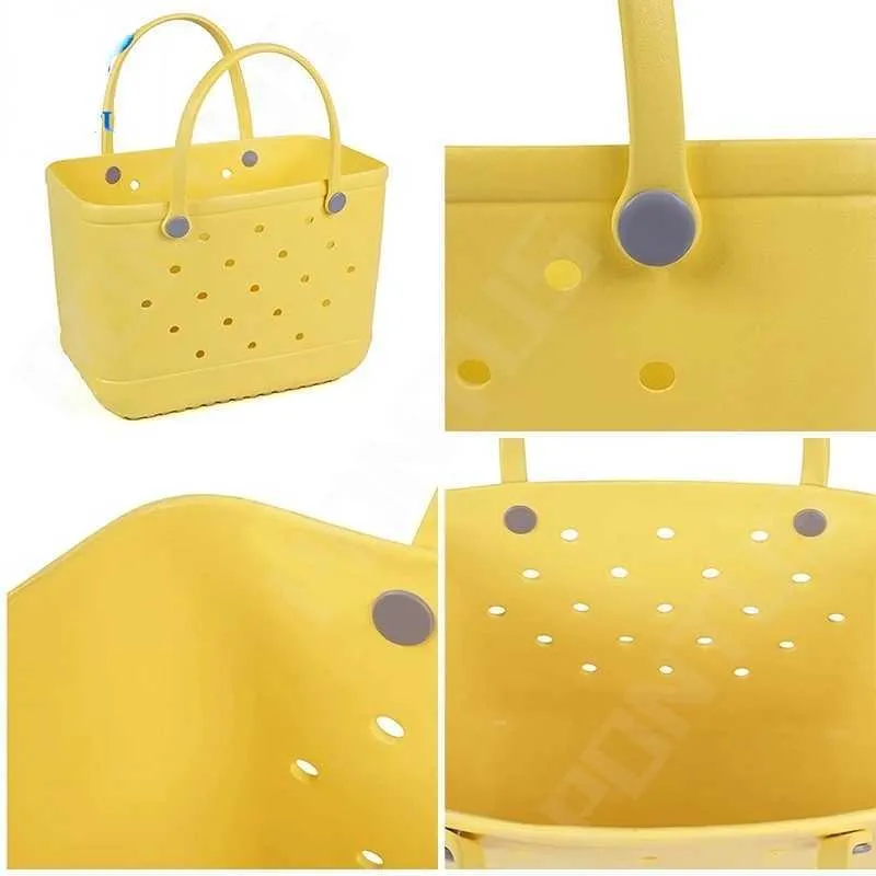 Borse portaoggetti Borsa grande Bogg Impermeabile Soft EVA Punched Organizer Summer Water Park Sea Storage Tote Borse da donna Stock Beach Bogg Bags P230510