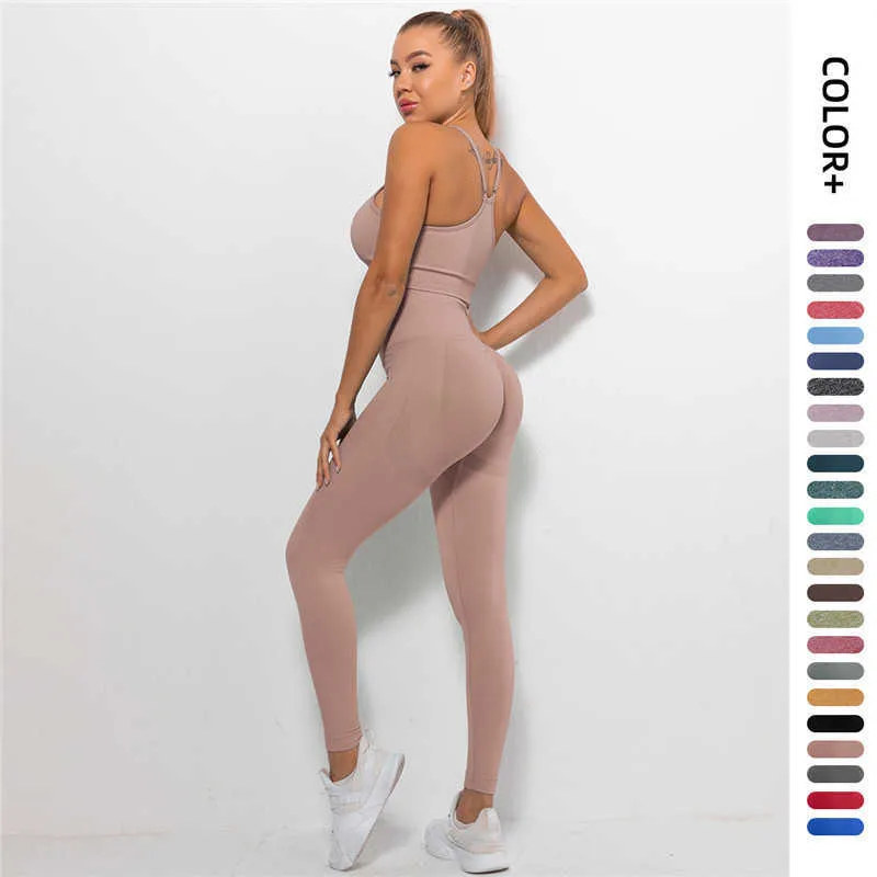 Yoga Outfits 2 Piece Sets Womens Outfits Seamless Yoga Set Plus Size Gym Sets Womens Outfits Sport Set Workout Clothes Fitness Sportswear AA230509