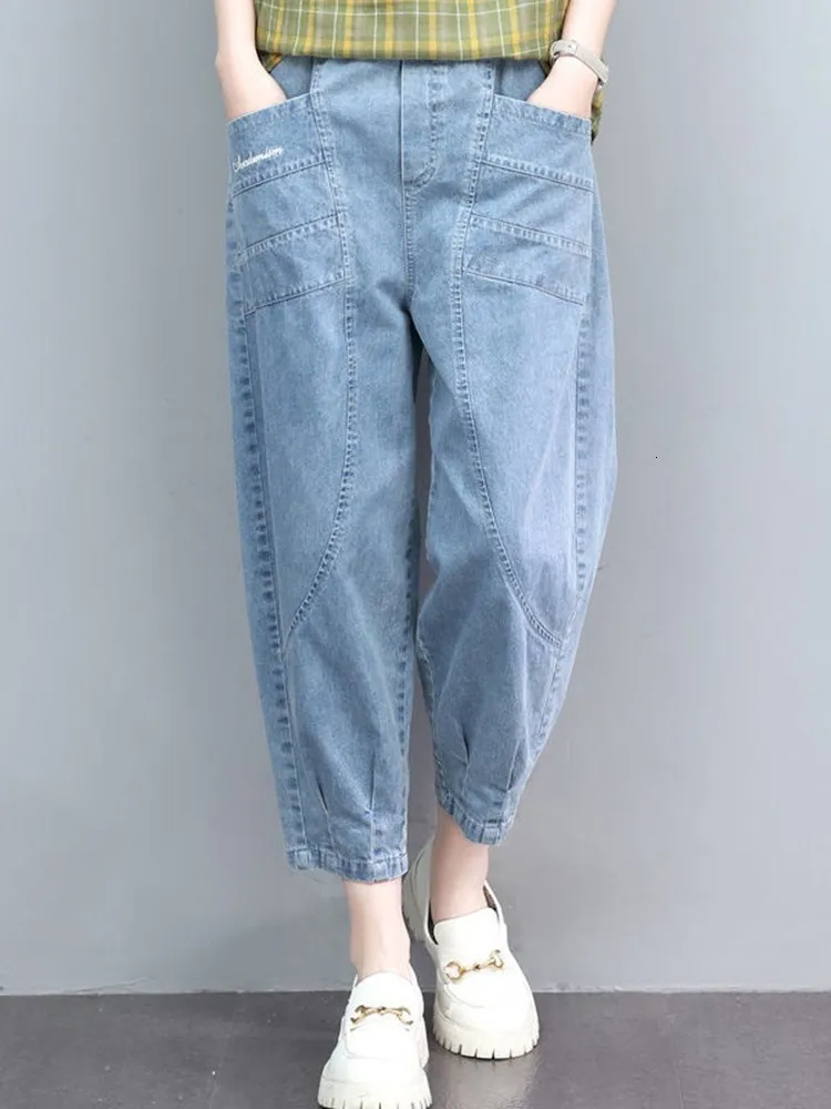 Jeans da donna Jeans casual estivi da donna Arrivo Stile semplice Tutto-fiammifero Pantaloni larghi in denim al polpaccio femminili sottili e comodi D350 230510
