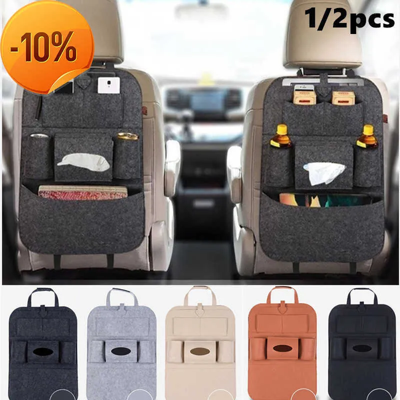 Ny 1/2 datorer Auto Car Seat Back Multi-Pocket Arage Bag Organizer Holder Accessory Car Foldbar förvaringsorganisation Car Carry Bag