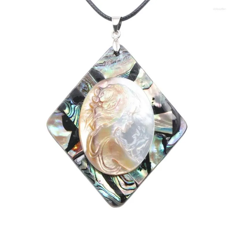 Hänge halsband charms dropp naturlig abalone mor till pärlskal paua hängen bön flicka kvinnor diy tillbehör smycken a882