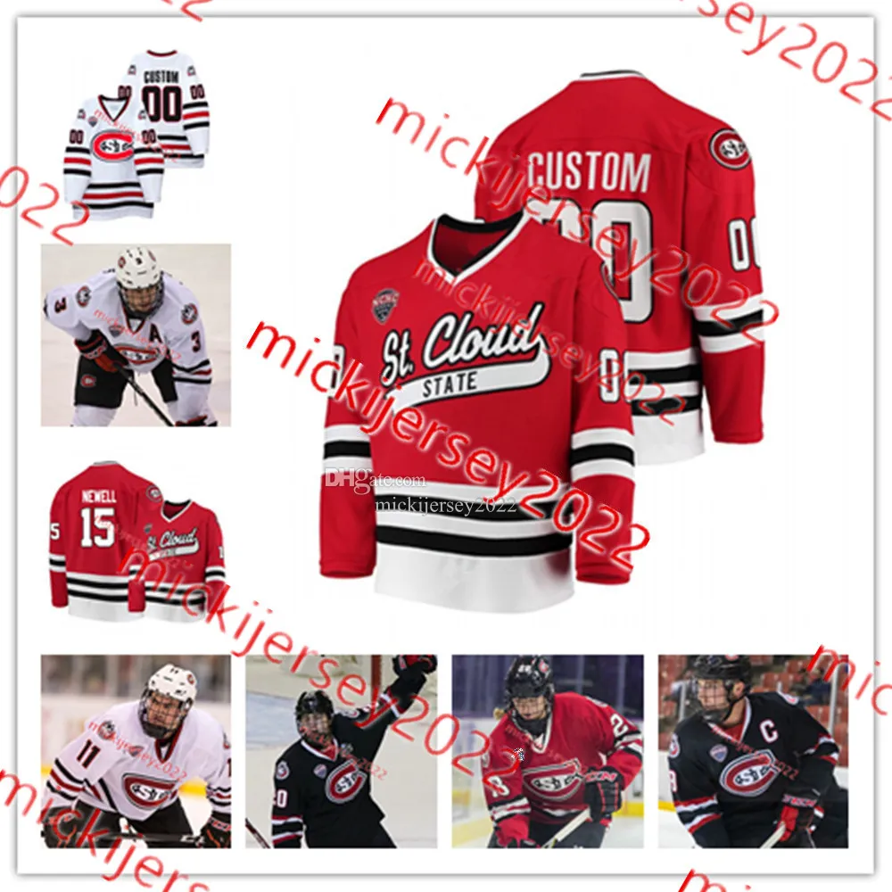 Maillot de hockey Cooper Wylie St. Cloud State Huskies Chase Brand 29 Veeti Miettinen 31 Dominic Basse 34 Adam Ingram 12 Ryan Rosborough Maillots cousus sur mesure pour hommes et jeunes