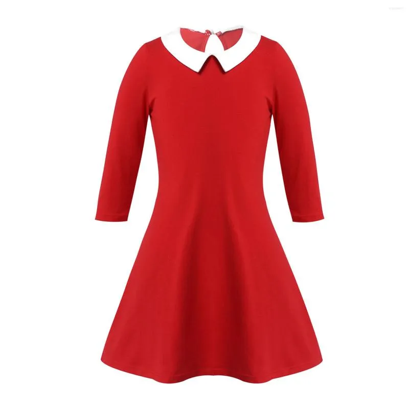 La ragazza veste il maglione lungo delle ragazze per la festa di nozze rossa adolescente di autunno della primavera 4 6 8 9 10 12 anni vestiti
