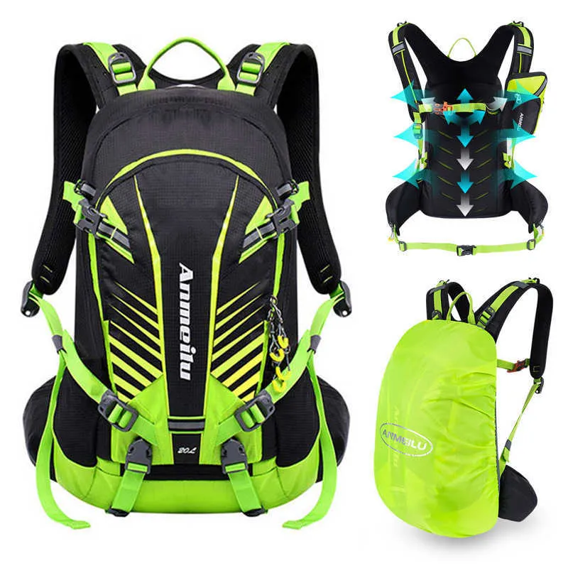 Backpacking Packs Anmeilu 20L Backpack Cykel axlar väska stor kapacitet Vandringsklättring camping mtb cykelcykelväska med regnbock P230510