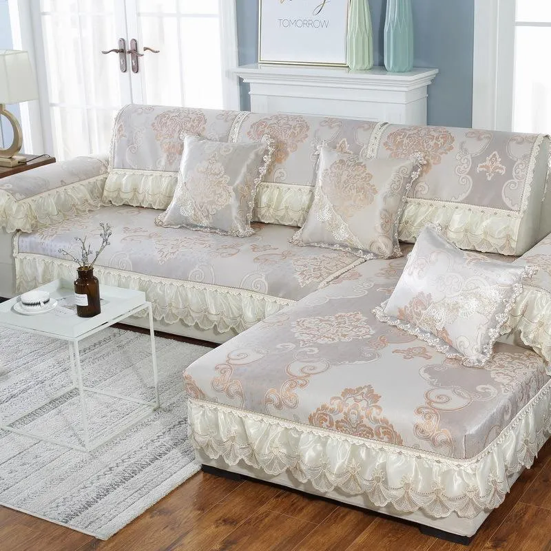 Sandalye, kaymaz kanepe kapak paspasları slipcover köşe bölümü oturma odası dantel kanepe kanepeleri mobilya koruyucusu