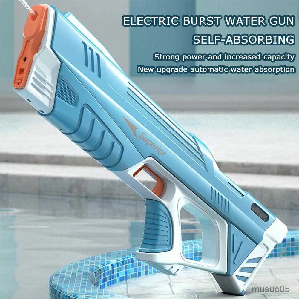 Sand Play Water Fun Full Automatic Electric Water Gun Toy Summer Induction Water Burst Outdoor Fight Toys Absorbering Gun Water B Y2E6