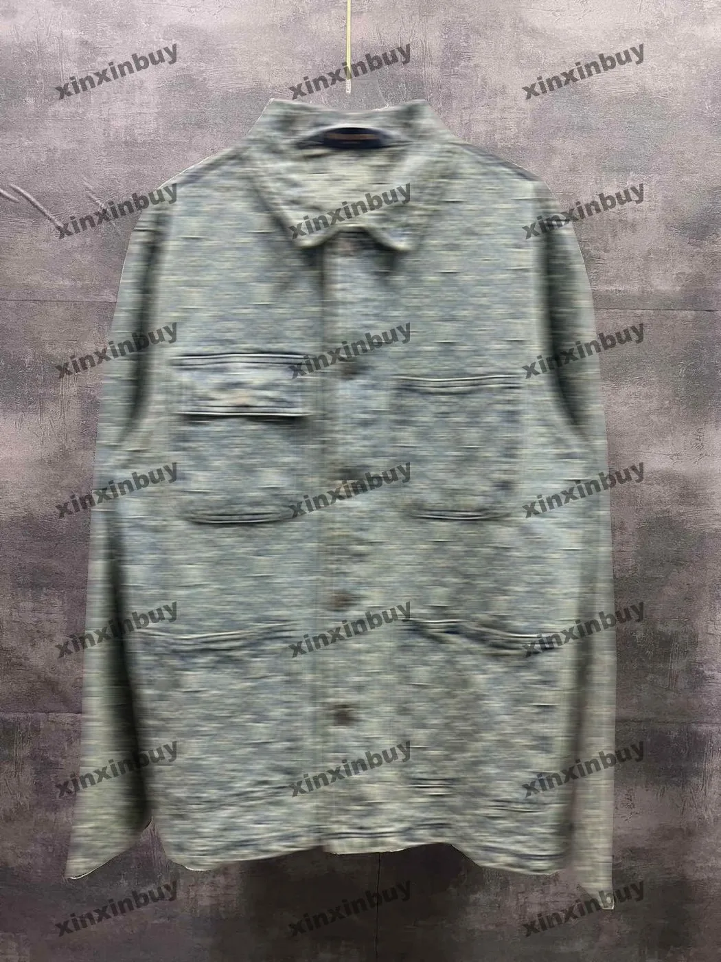 Xinxinbuy Men Designer Coat Jacket Letter Jacquard Denim Fabric Pocket Long Sleeve vrouwen Zwart Kaki Gray Blue S-XL