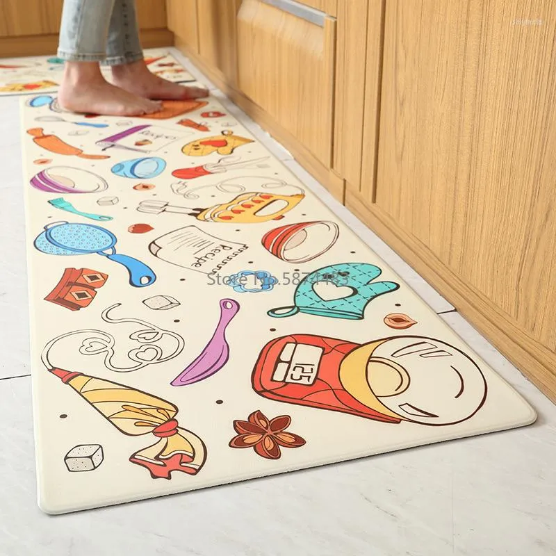 カーペットPUEATHER LONG KITCHEN FLOOR MAT BAST CARPET HOME ENTARLING DOOROMAT TAPETE WATROUF防水性滑り止め油防止ベッドルームマット