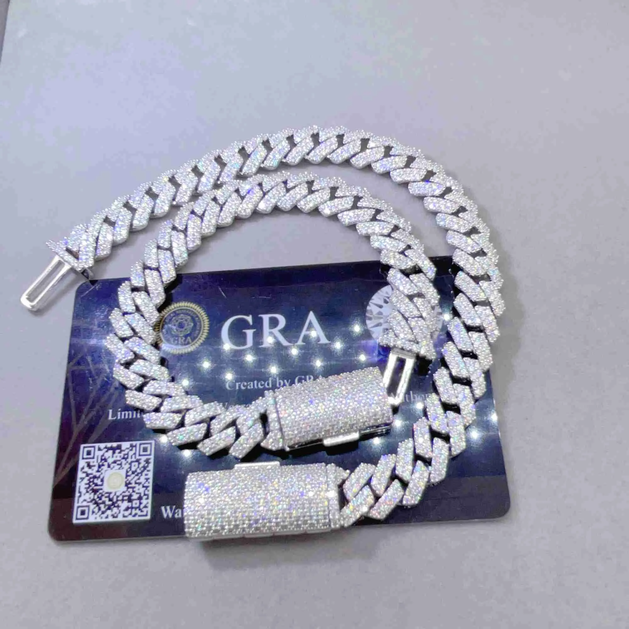 Fine Jewelry Men Gold Sterling Silver Vvs Moissanite Miami Cuban Link Bracelet