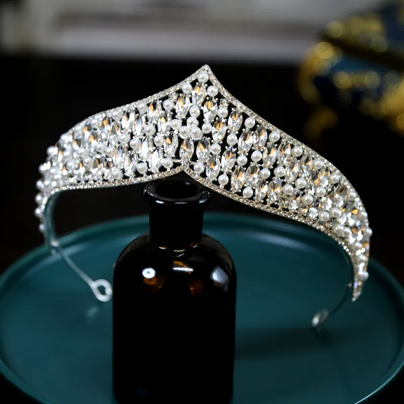 Sparkling Rhinestone Crystal Crown Headband for Women Elegant Hair Accessory Vintage Headband Women Bride Jeweled Hair Hoop for Tiara  main image 4