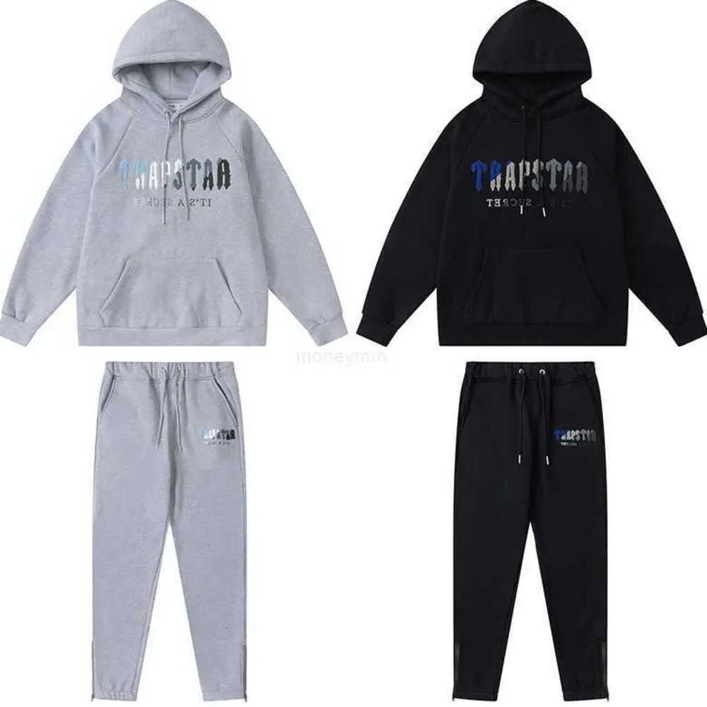 Designerkleding Herensweatshirts Trainingspakken Hoodies Kleine groep Rap Trendmerk Trapstar Blauw Wit Handdoekborduurwerk Pluche trui met capuchon Casual sportbroeken 23