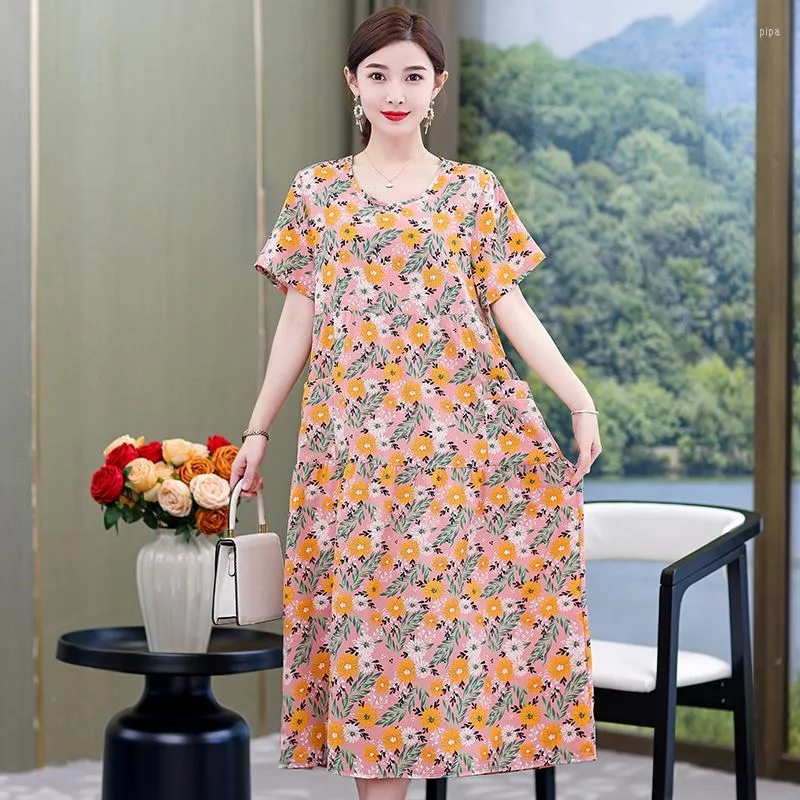 Vestidos Casuales Vestido Largo Con Estampado Vintage Para Mujer