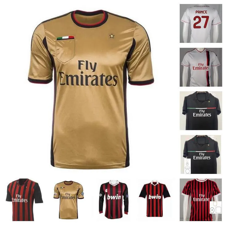 2009 2010 2011 2011 13 2014 Retro Ac Milans Soccer Jerseys Maldini Ronaldinho Inzaghi Kaka Nesta Ibrahimovic Pato 09 10 11 12 13 14 Классическая футбольная рубашка