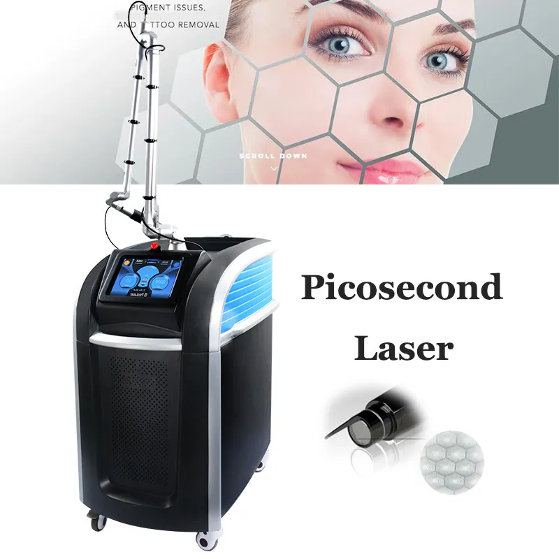 Spa salong picosecond laser tatuering ta bort maskin lazer mörk hud fläckar pigmentering 755 nm pico lasers maskiner till försäljning