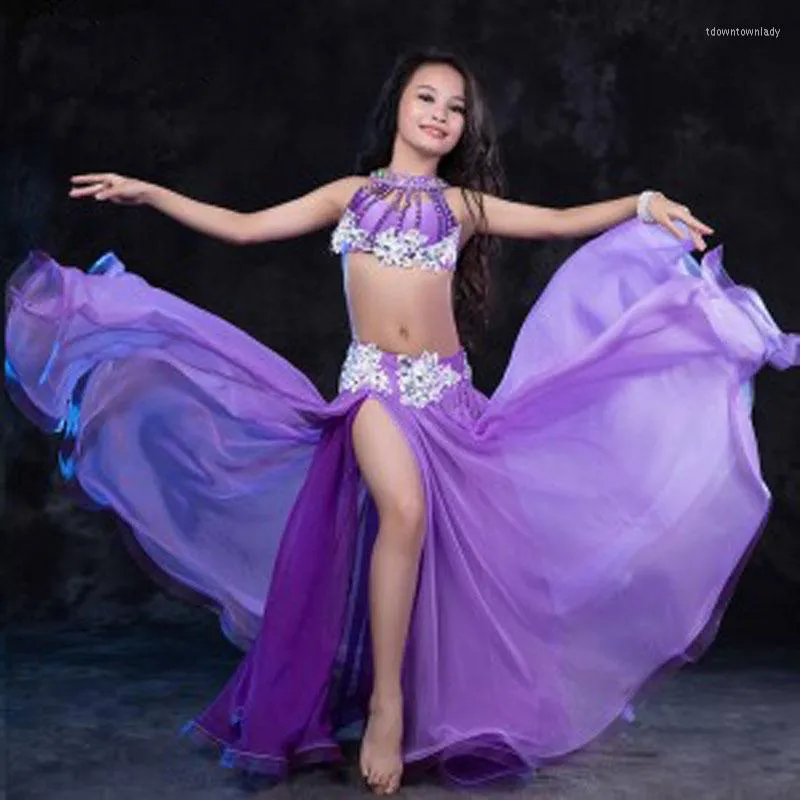 Bellydance Costume Luxory for Women Silk Satin Bra+long Skirt Belly dance  Competition Set High-End Custom Dance Stage Outfit