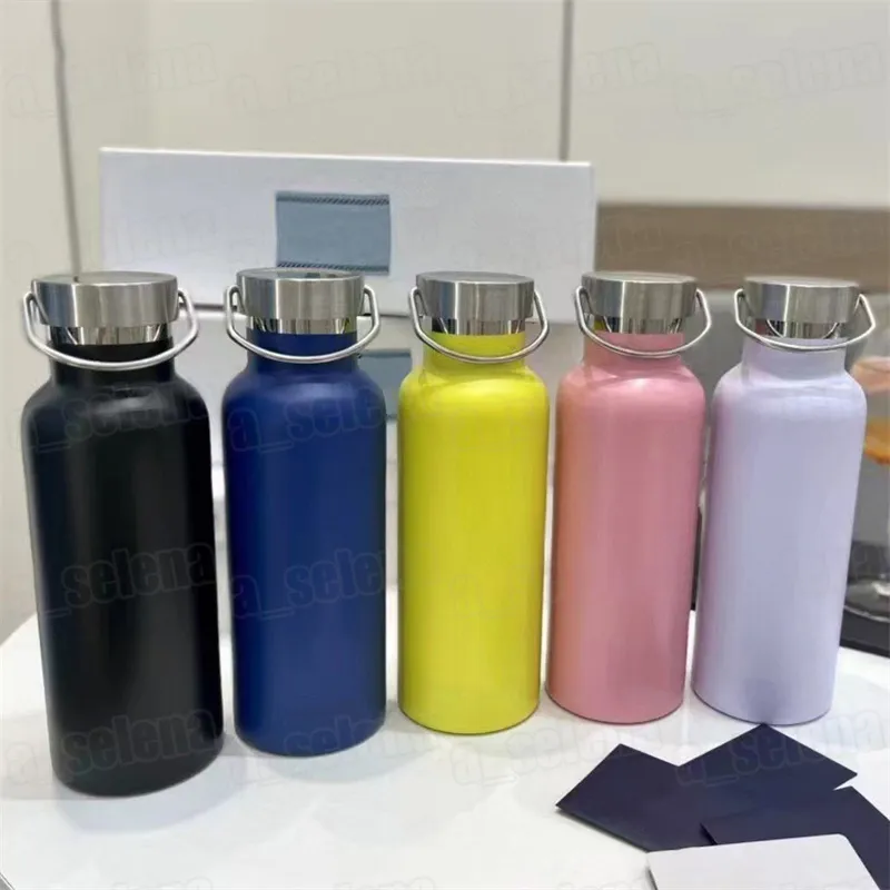 Designer Candy Color Water Bottles Vacuum Cup Bottle Stainless Steel Drinkware Thermos Mugg 500 ml koppar med låda