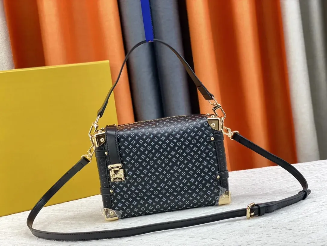 Luxury Leather Crossbody Bag for Women and Men Elegant Side Trunk Purse with Shoulder Strap and Gym Suitcase Bag