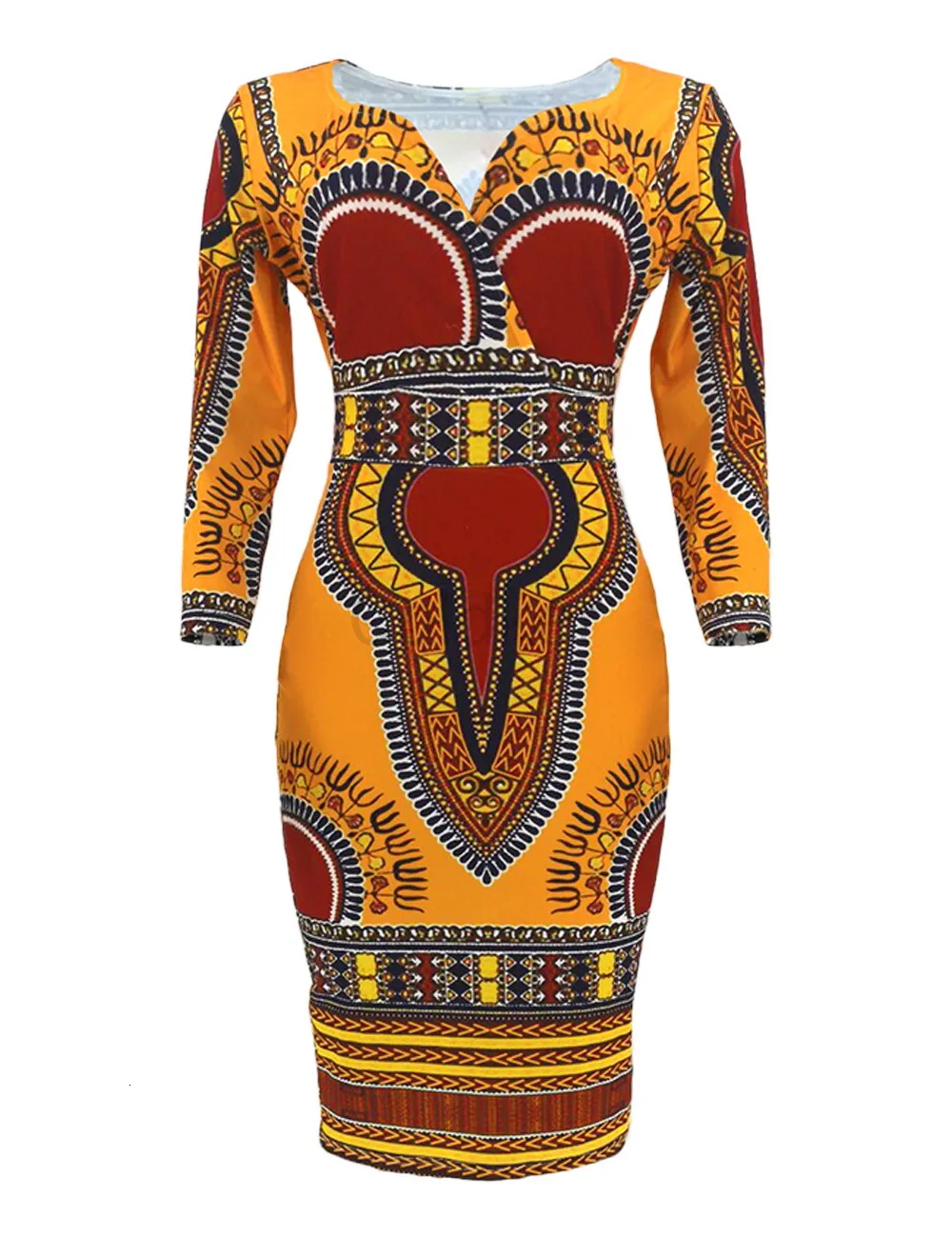 African Dresses for Women Dashiki Print Ethnic Clothing Polyester  Traditional Costume Casual Vneck Robe Party from Dhgate Ethnic Clothing -  price 45.39