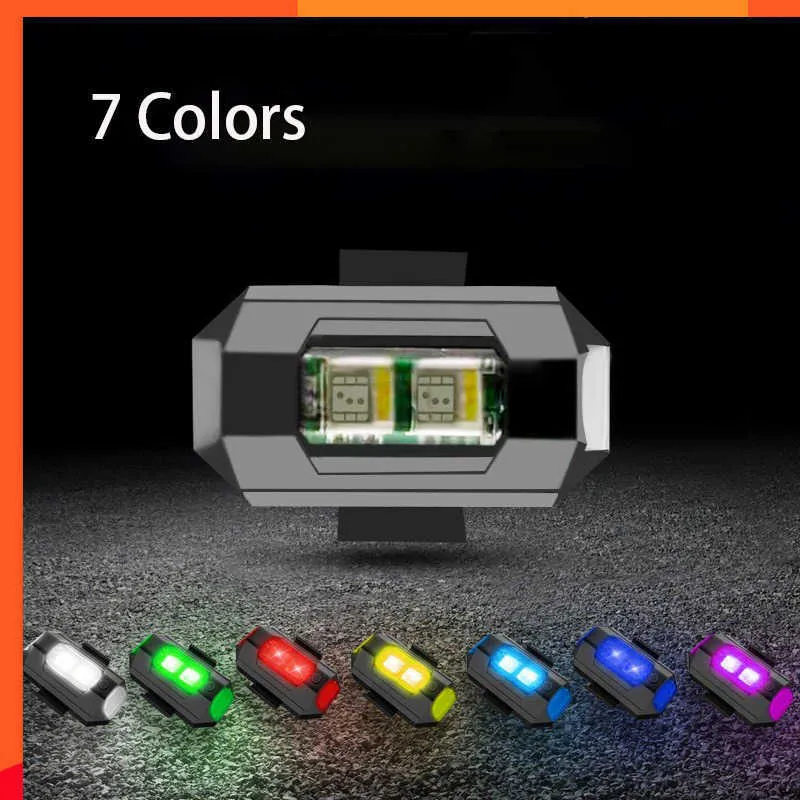 Nieuwe Universal LED Anti-Collision Warning Light Mini Signal Light Drone met Strobe Light 7 Colors Turn Signal Indicator Motorcycle