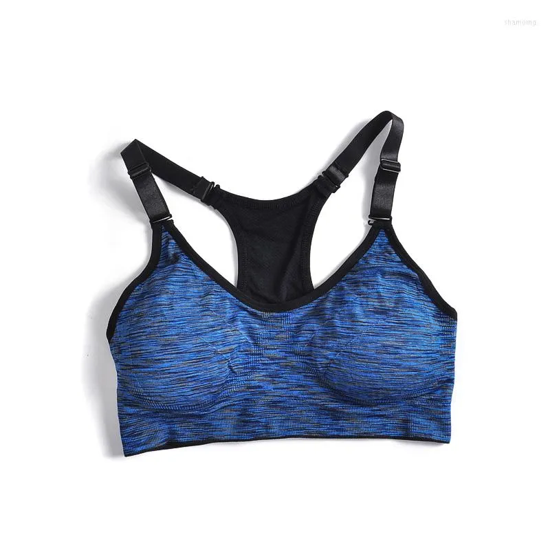 Yoga Roupet Feminino Bra de fitness Sports para executar ginásio de academia ajustável tiras de espaguete acolchoado A esportes de coletor atlético acolchoado push up up