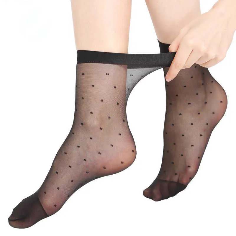 Calcetines transparentes para mujer, 10 pares de calcetines cortos delgados  hasta el tobillo